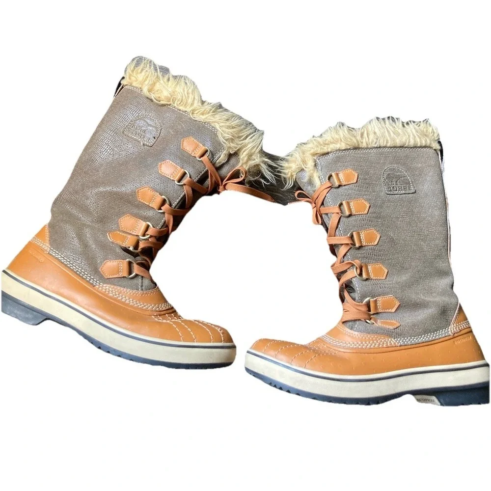 Sorel Womens Size 9 Joan Of Arctic Brown Tall Waterproof Winter Snow Boots
